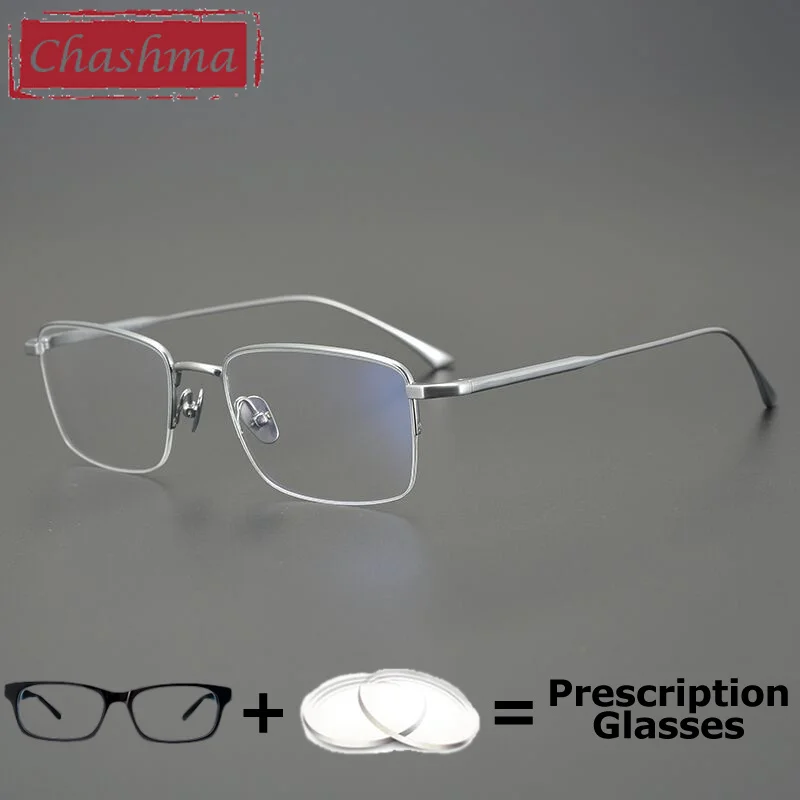 

Pure Titanium Men Prescription Glasses Office Working UV Protection Myopia Optical Crystal Progressive Recipe Lenses for Male