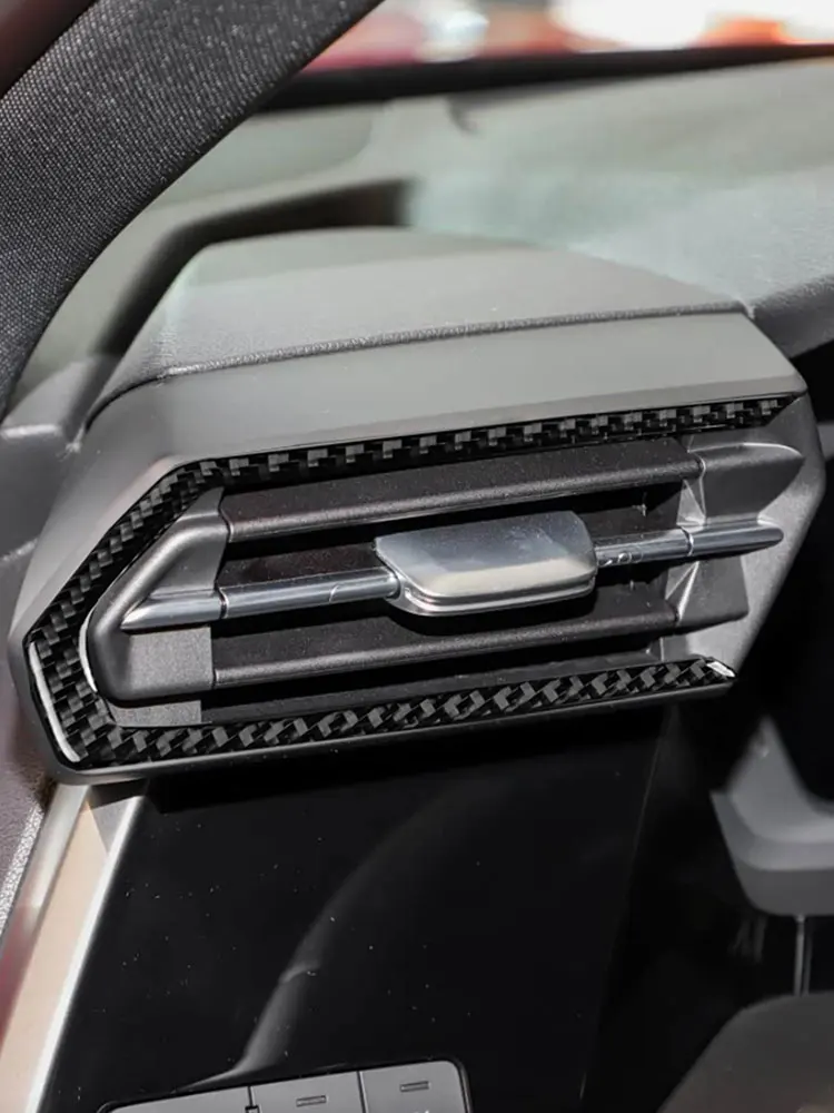 Für Audi A3 8Y S3 2021 2022 2023 2024-25 2 Stück Weiche Carbonfaser Auto-Styling Innenausstattung Fahrerseitiger Luftauslass-Rahmenverkleidung
