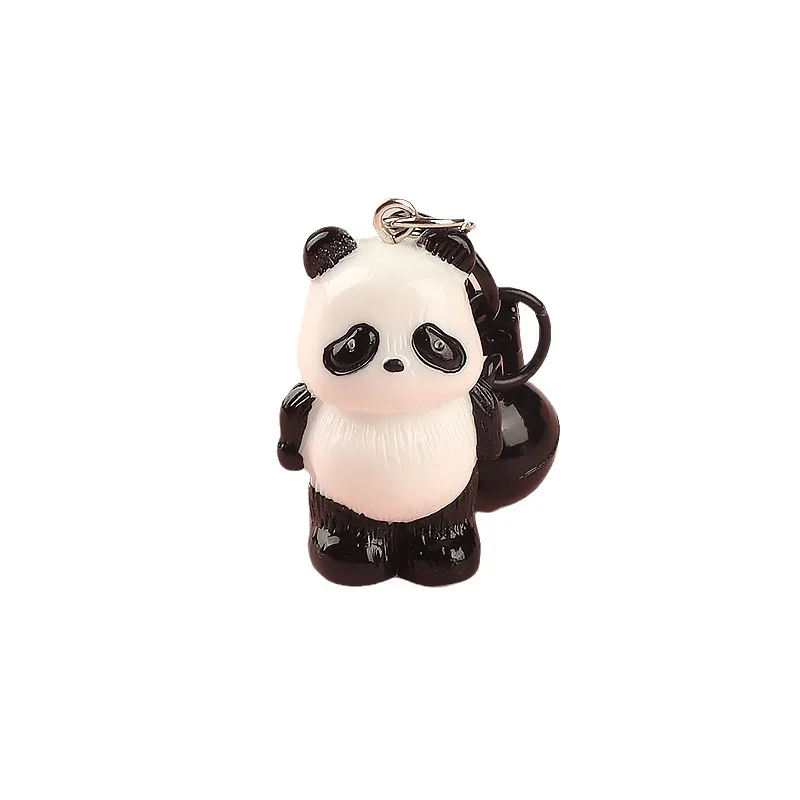 New Cute Giant Panda Cartoon Couple Car Keychain Pendant Internet Celebrity Instagram Bag Pendant Cute Keychain Creative Gift