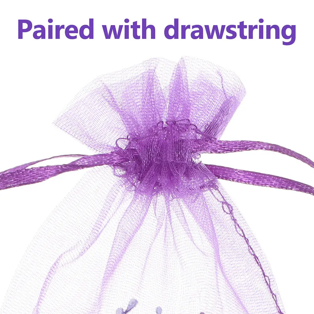 20Pcs Lavender Bags Drawstring Mesh Sachet Small Gauze Organza Pouches Empty Closet Scent Bags Gauze Bag Lavender Pouches