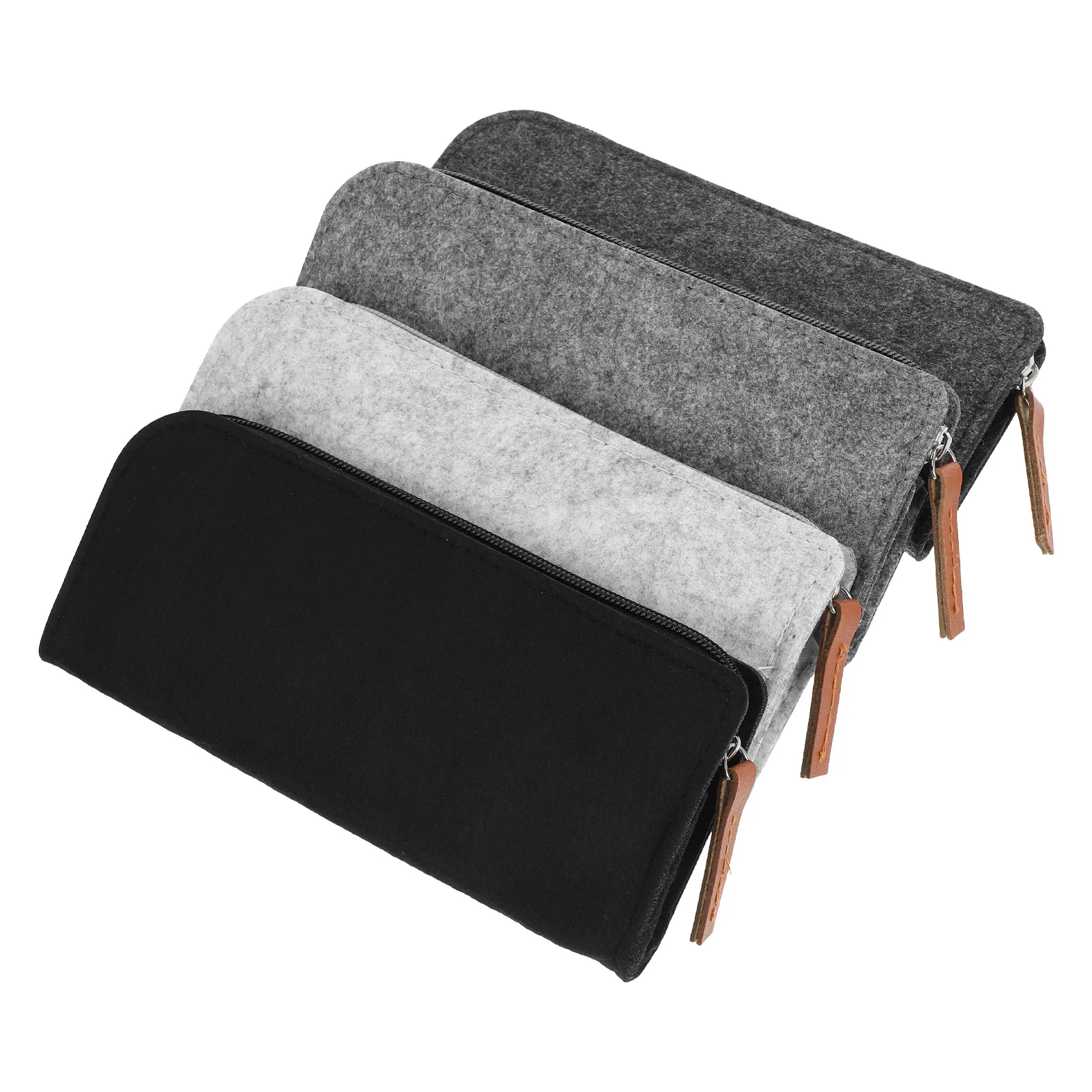 

4pcs Felt Pencil Large Capacity Students Pencil Case Office Pouch Travel Organizer Case Storage School Toiletry Pouch Students