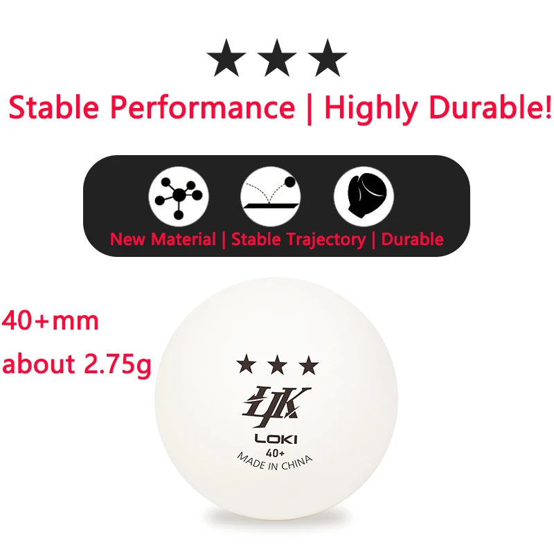 6Pcs/Box LOKI liang jingku 40+ Table Tennis Balls 3 Star ABS ITTF Approved Ping Pong Balls Competition Better Roundness Rebounce