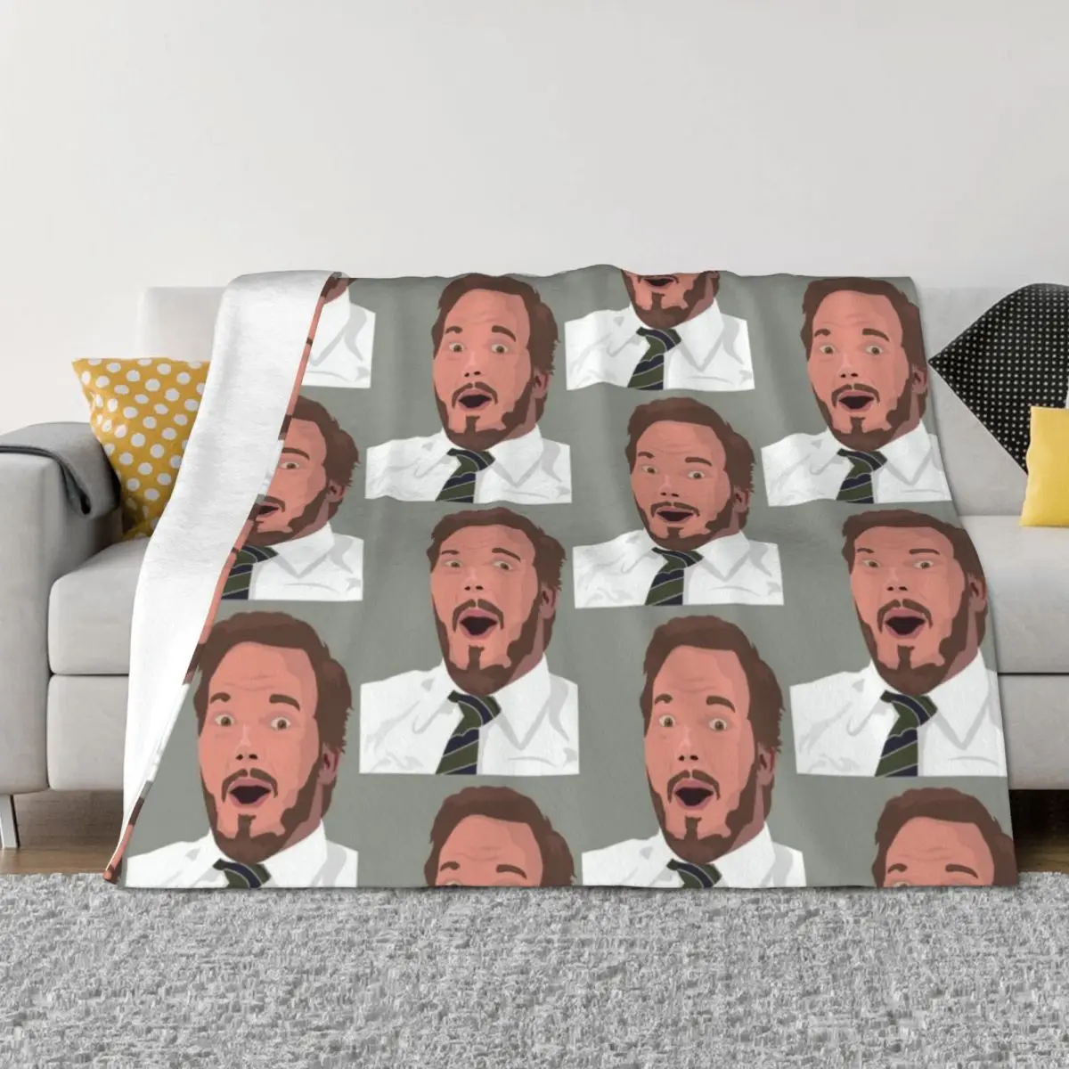 

Andy Dwyer Surprised Face Throw Blanket Decorative Sofas Plaid Baby Luxury St Blankets
