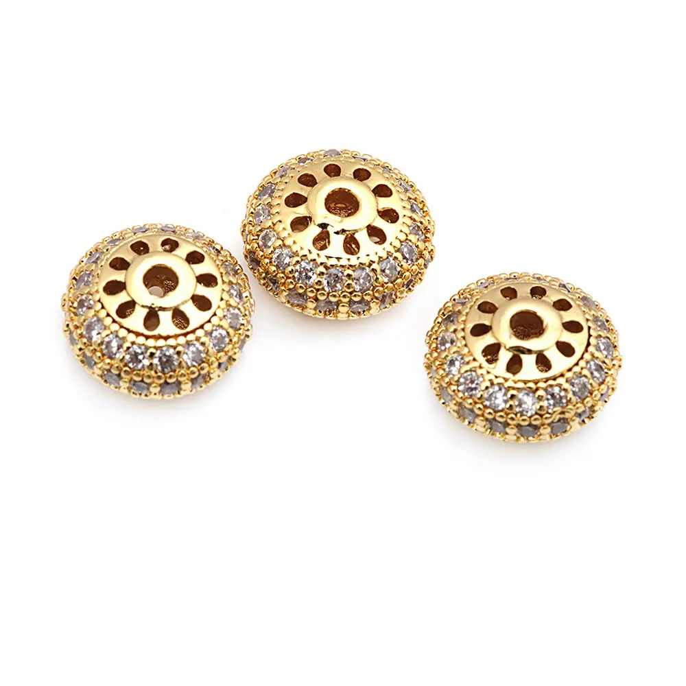 18K Goldfarben Platinfarben Messing mit Zirkon Ovale Armbänder Perlen Abstandhalterperlen Hochwertige DIY Schmuckzubehör – Detail 23