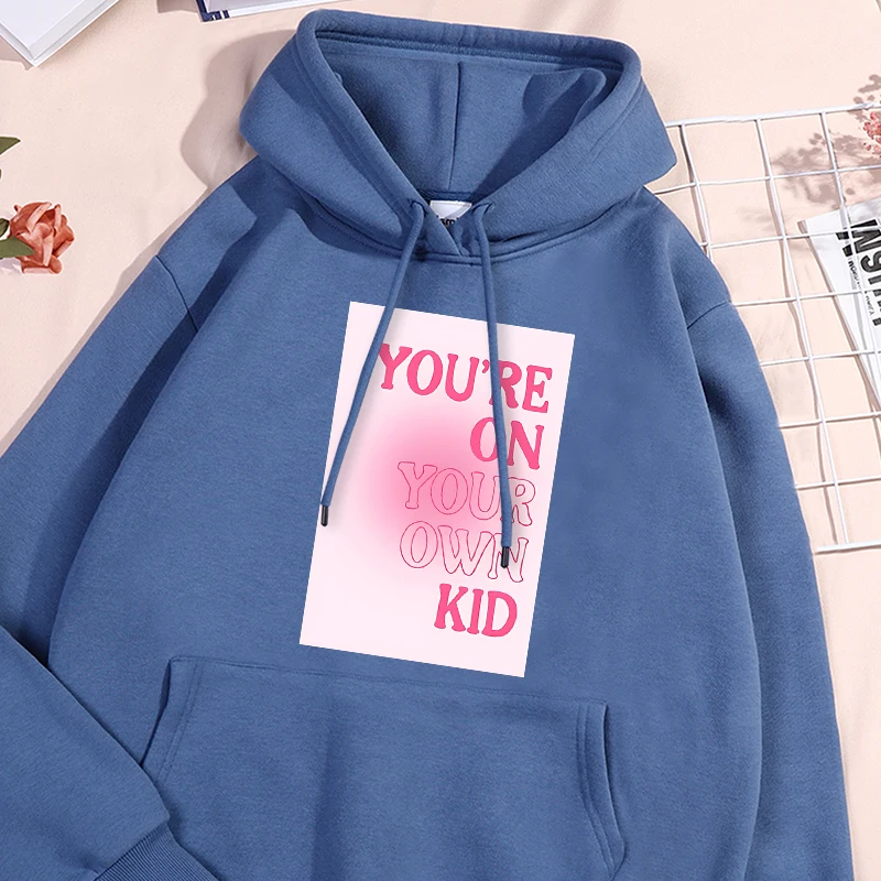 You Are On Your Own Kids Printed Mens Tracksuit Stylish Pocket Hoodies Fashion Fleece Sportwear Classic Causal Comfy Clothes