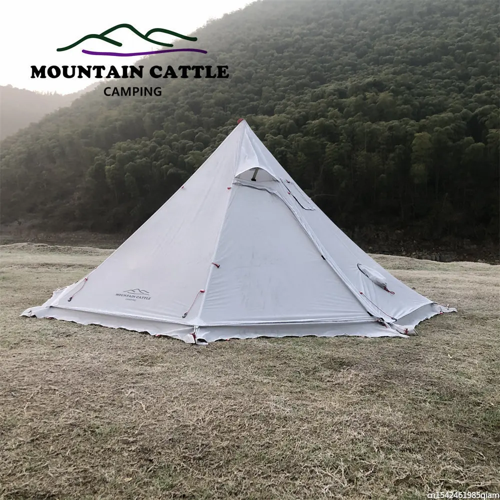 Pyramid Tent With Snow Skirt Ultralight Outdoor Camping   With A Chimney Hole For Cooking Travel Backpacking Tent