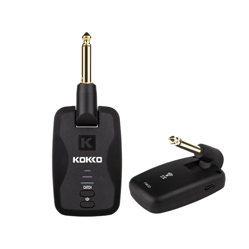 KOKKO FW2D Guitar Cable Wire Cord Professional Electric Guitar Wireless Pickup Transceiver 6.35mm Gold-Plated Connector Plug