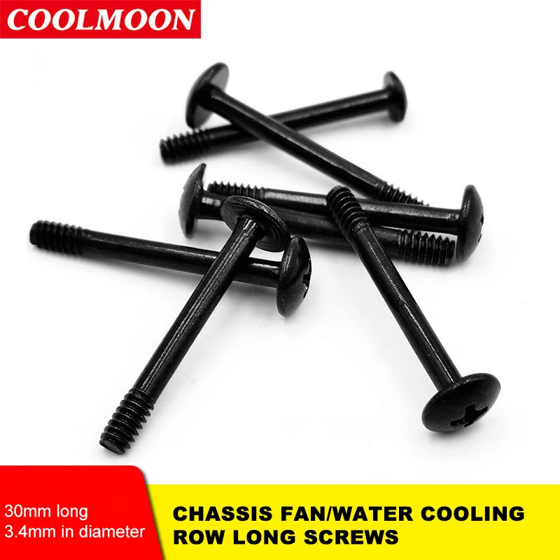 

12pcs Computer Case Fan Water Cooled Long Screw M5 Flat Head Self Tapping Short Screw 30mm For Case Power Supply Bin