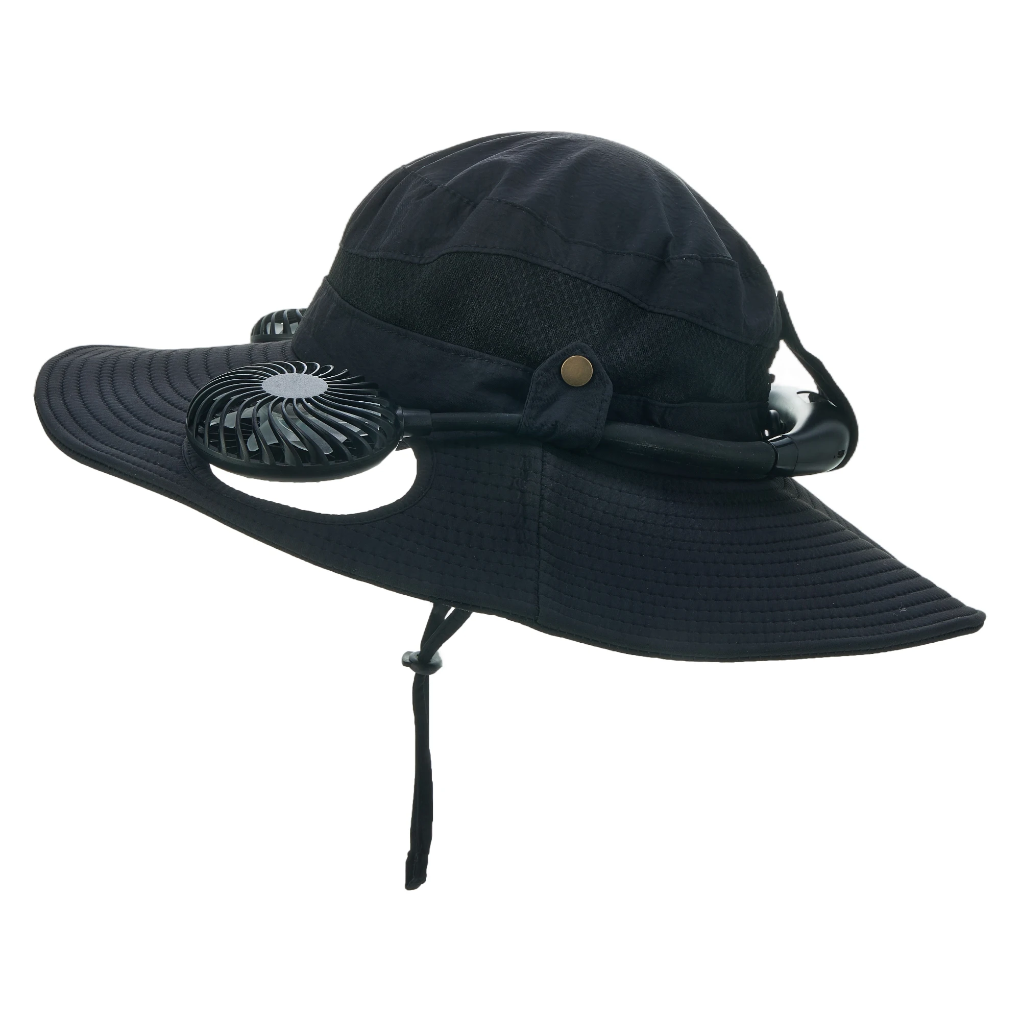 

Sun Protection Wide Brim Hat with Built-in Solar Fan for Adults UPF Beach Cap for Hiking and Outdoor Activities