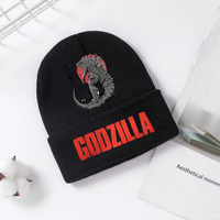 Godzilla Knitted Hat Winter Spring Cool Men Boys Kid Cap Anime Printed Brimless Bonnets Warm Comfortable Beanies Baby Party Gift