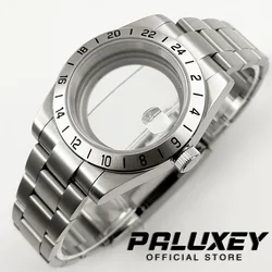 39mm EXP 24 Hour GMT Steel Bezel Watch Case for NH34 NH35 NH36 NH38 ETA2824 Movement Sapphire Glass Explorer Watches Accessories