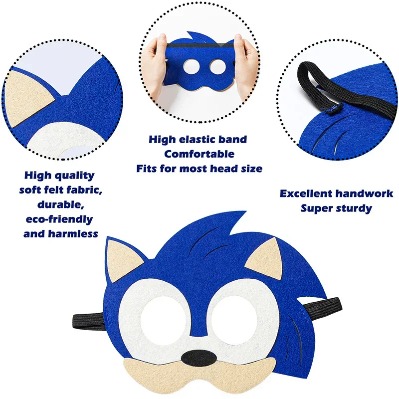 12pcs Sonic Masks Christmas sonic birthday decoration Party Mask Cosplay Mask For Kids Children Gift