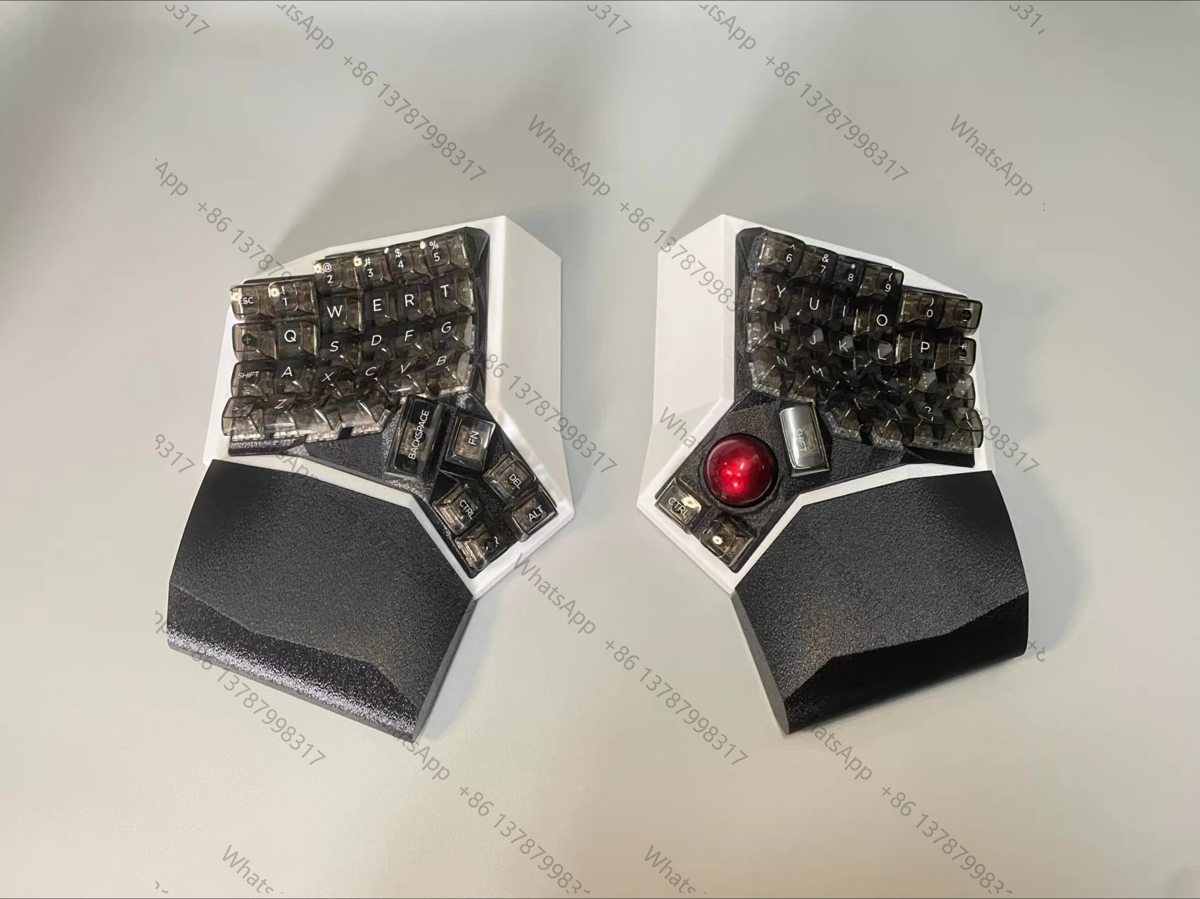 64 Dactyl Trackball Split Mechanical Keyboard Ergonomics PETG Print Hot-swap Bluetooth Wireless 2.4G RGB Curve Split Keyboard