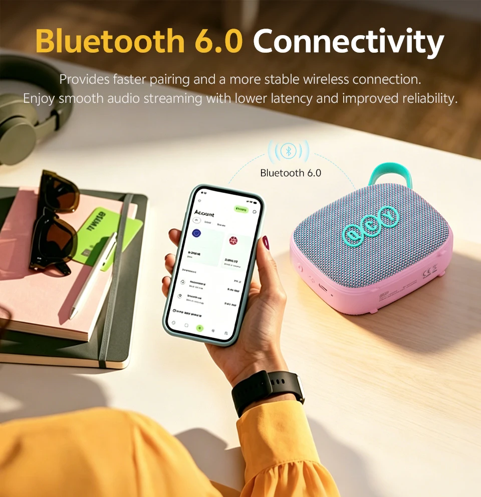 QCY SP3 Bluetooth-Lautsprecher Mini Tragbarer Kabelloser 5W Leistungsstarker Lautsprecher TWS-Kopplung Bluetooth 6.0 IPX5 Wasserdichter Soundbox 16 Stunden Laufzeit – Detail 8