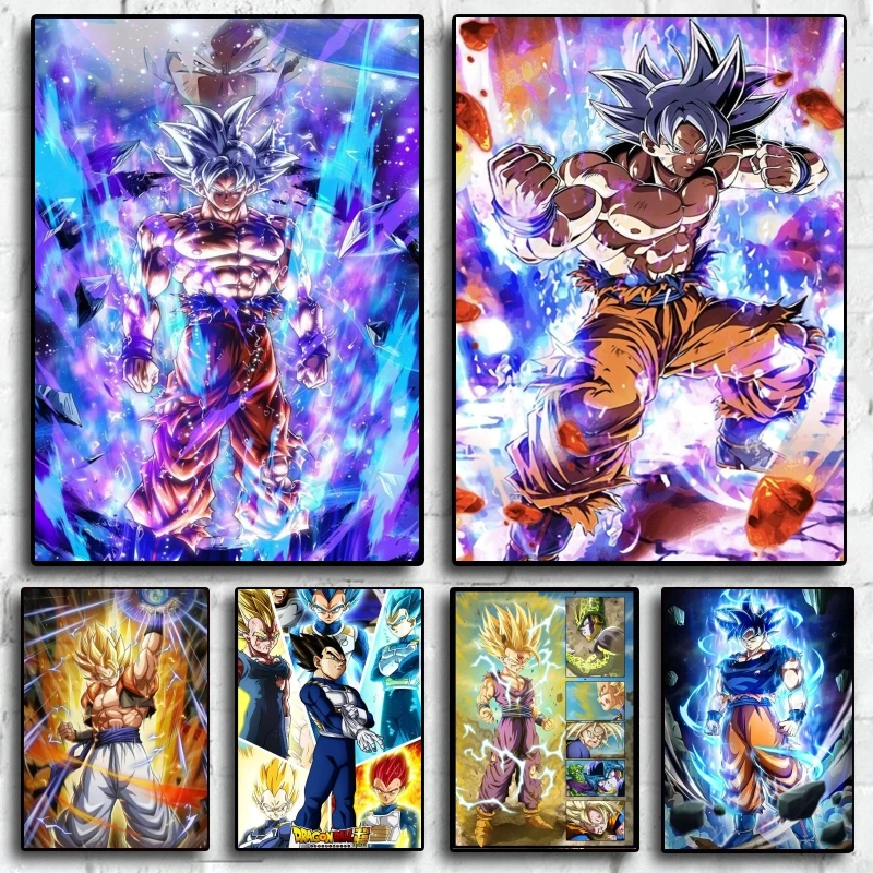 

Classic Figures Anime Posters Dragon Ball Goku Super Saiyan Kakarotto Wall Art Modern Living Room Decor Pictures Kids Gifts