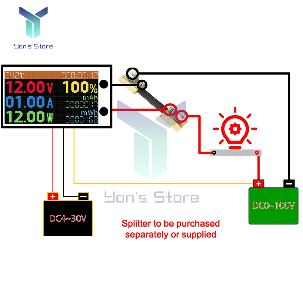 8 in1 10/50/100A 20A cyfrowy wielofunkcyjny Tester mocy woltomierz energii amperomierz procent miernika temperatury energii elektrycznej