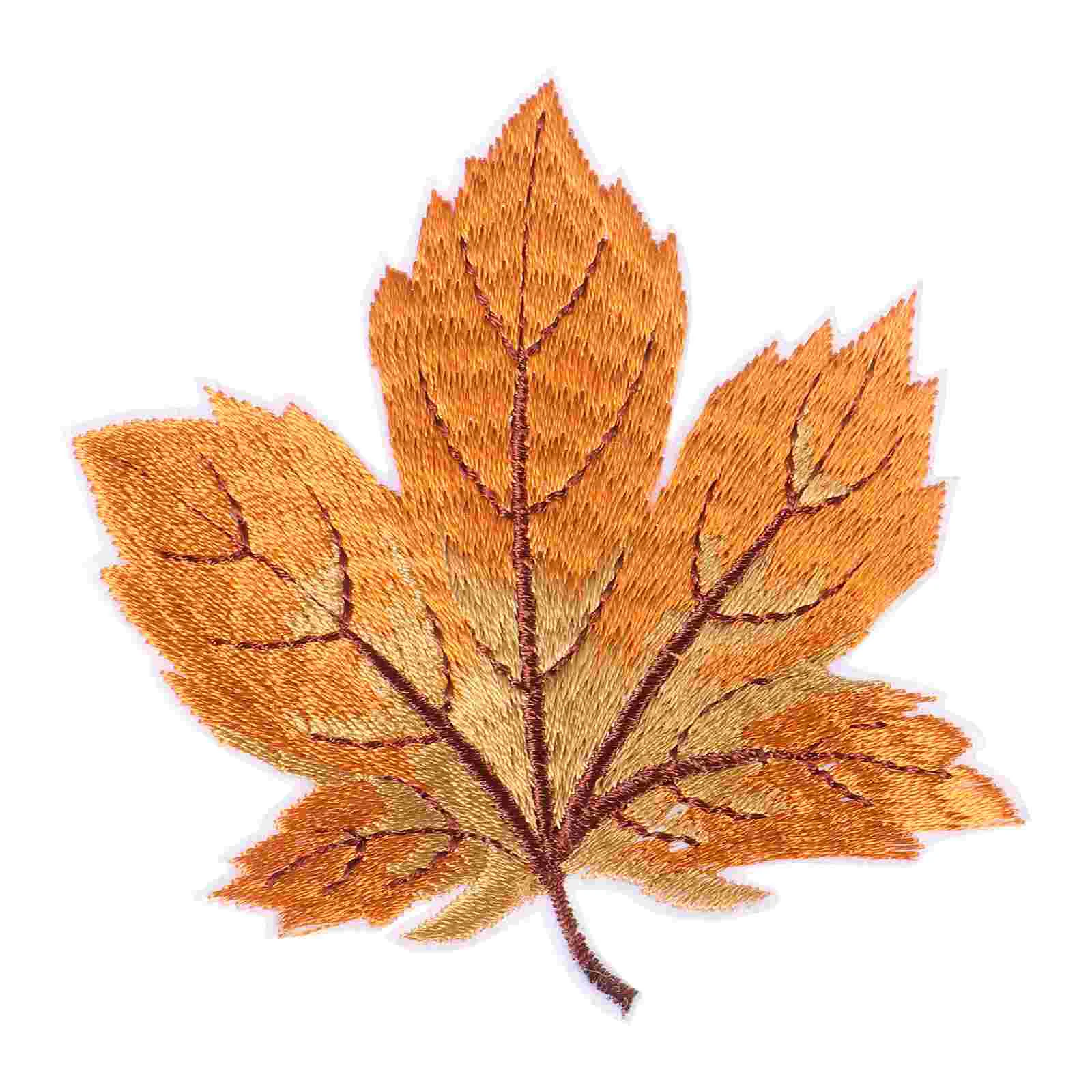 12 Pcs Maple Leaf Patch Clothing Embroidery Applique Fall Decor Pumpkin Accessories Wire Lovely Child