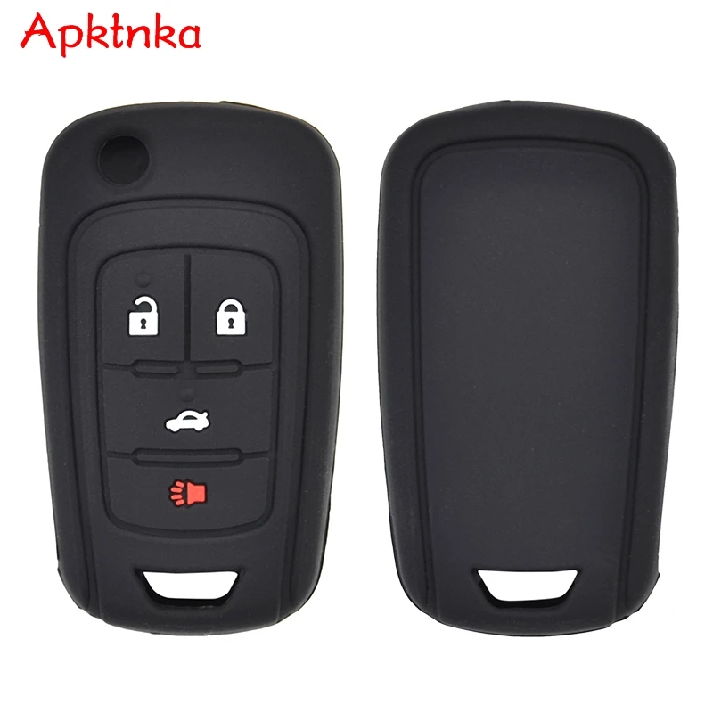 APKTNKA Silicone Key Case Cover For Chevrolet Camaro Cruze Impala Malibu Sonic For Buick Allure Encore Lacrosse Regal Verano