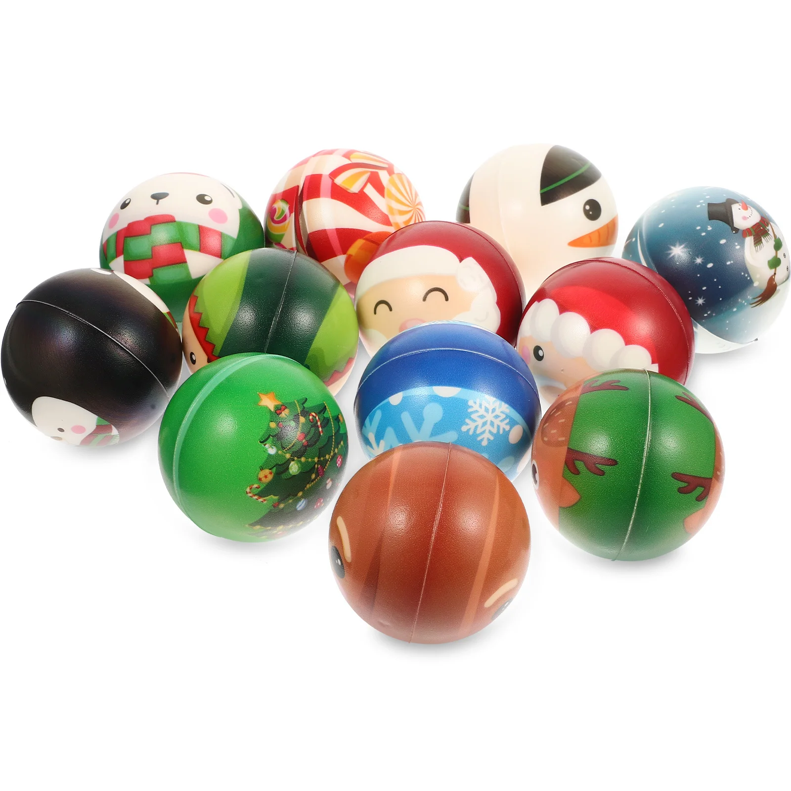 12 ชิ้นของเล่นเด็กกีฬาของเล่นคลายความเครียดการ์ตูนบีบบอลความเครียดสัมผัสทางประสาทสัมผัส PU