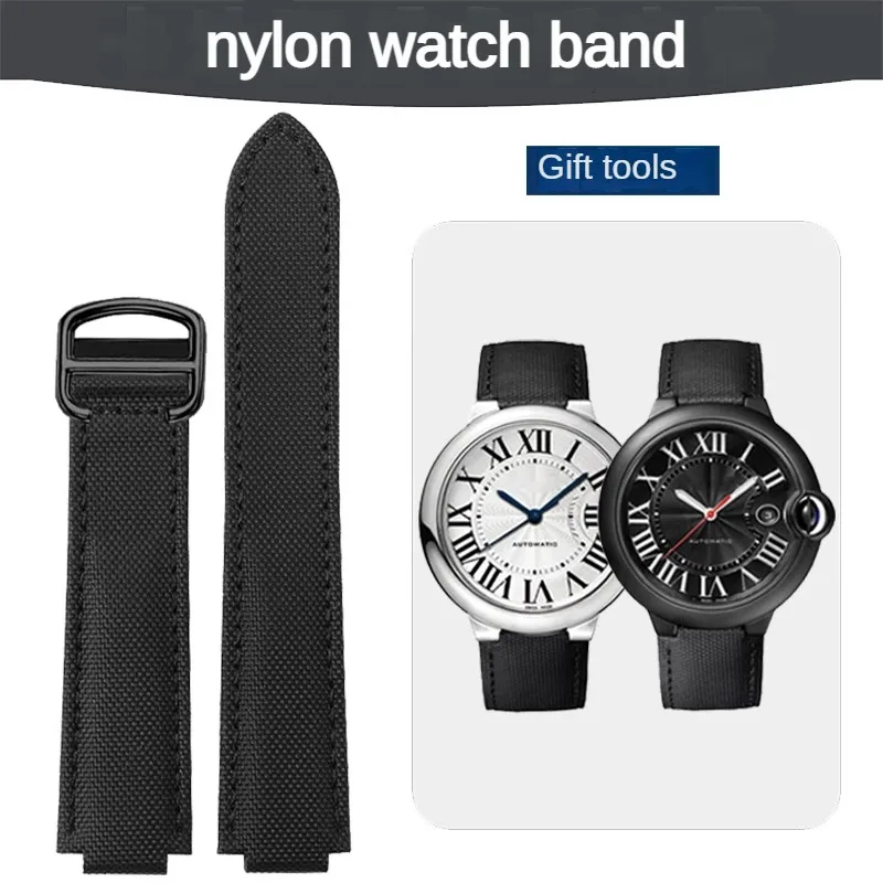 

Substitute Blue Balloon Black Knight Series Convex Interface Canvas Nylon Watch Strap For Men 14/16/18/20/22mm