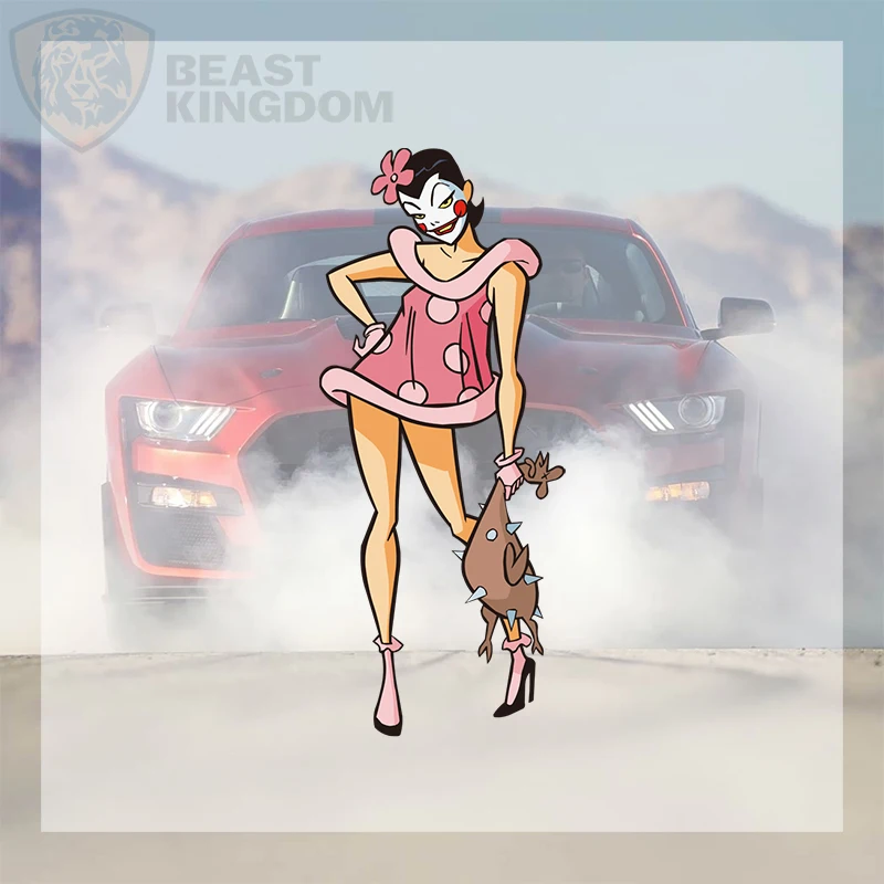 Car StickersDecorative Cartoon Clown Girl Red Car Smoke Vinyl Sticker High Quality Waterproof for Car Laptop WallDecals