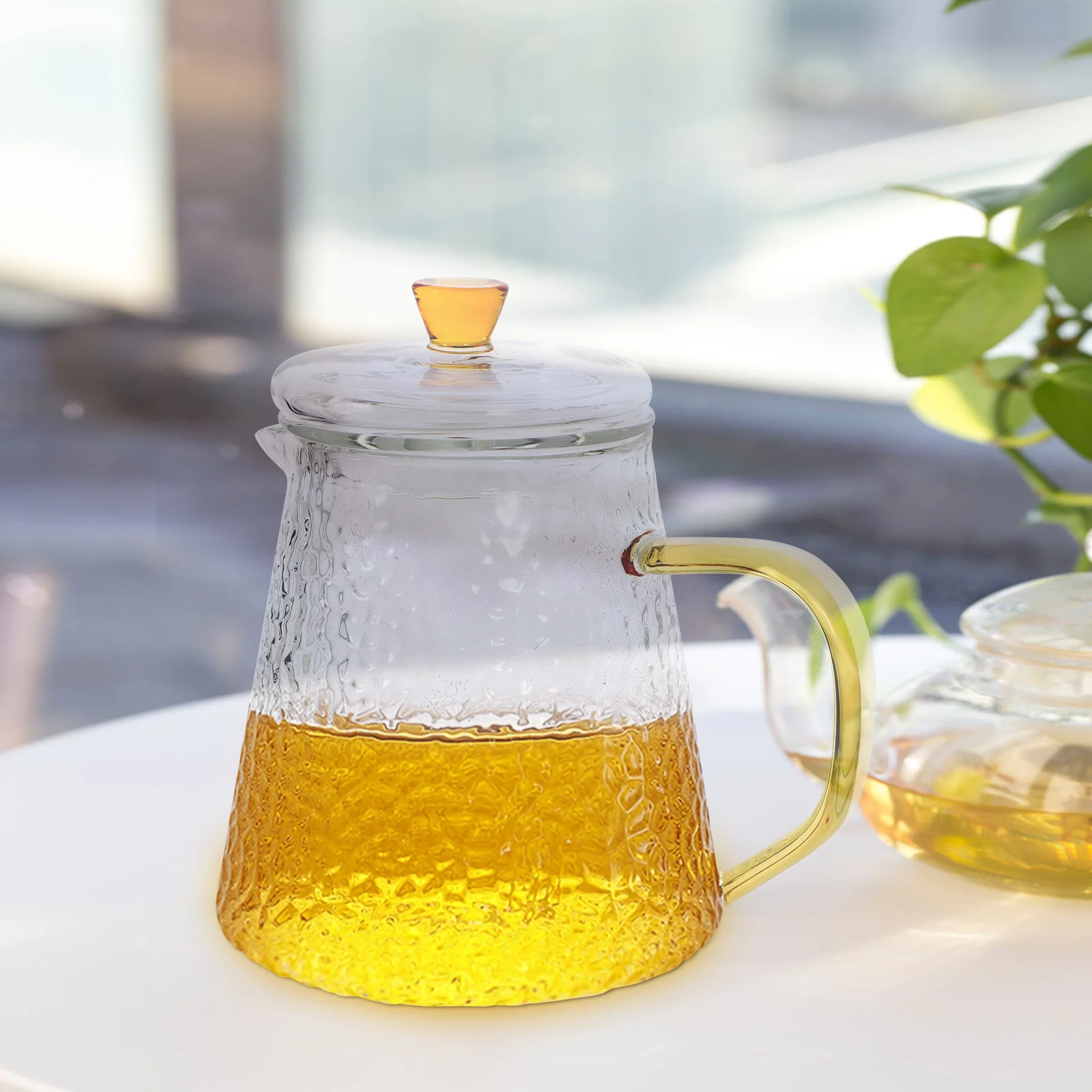 

Glass Teapot Portable Transparent Tea Kettle Handheld Office Loose Leaf Tea Pot Infuser Water Kettle Clear Glass Teapot