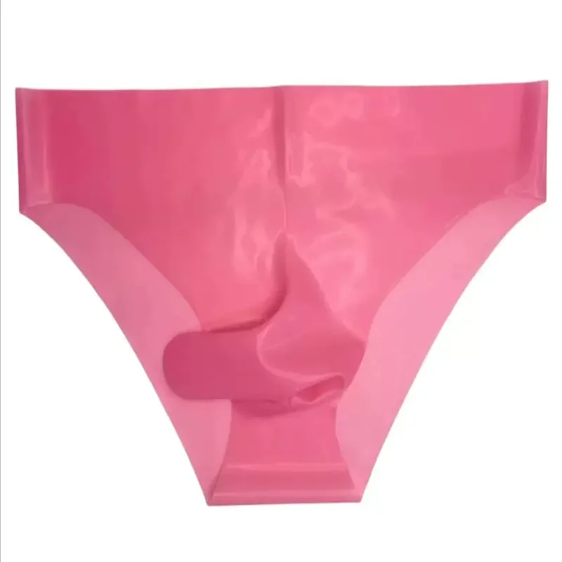 Rubber Men's Sexy Latex Underwear Seamless Sheath Briefs See-Through Sissy Panties Couple Lingerie Low Waist Erotic Underpants