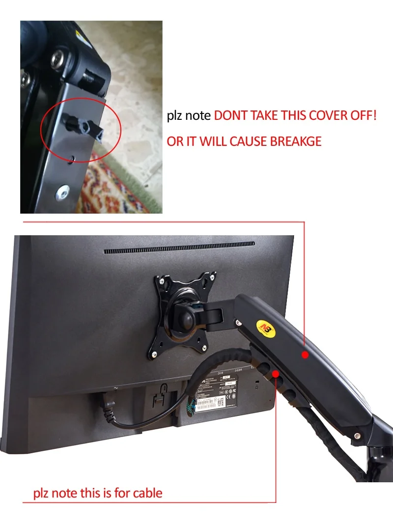 Gas Spring 17-30 inch Desktop LED LCD Monitor Mount Holder Arm Ergonomic Gas Strut Flexiable Mount Load 2~9kgs ERIKOLE F95