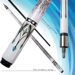 Professional Carbon Fiber Pool Cue with 12.5mm Tip White Snake Skin Design Ideal for 9 Ball and Carom Billiards