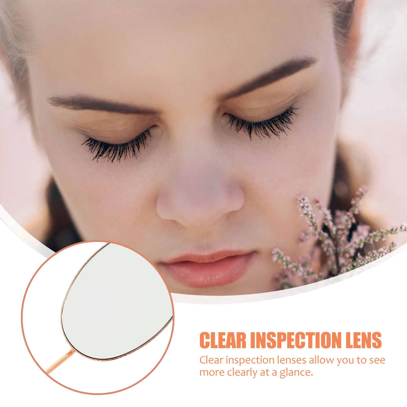 Clear View Lash Extension Mirror Stainless Steel Makeup Tool for False Eyelashes Adjustable Angle Eyelash Mirror for Women Gift