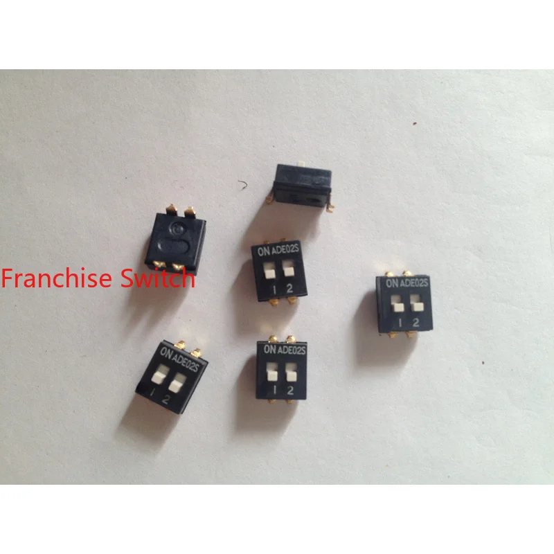 10PCS ADE02S IMPORTED DIP SWITCH SMD 2-BIT 2P Coded Switch Pin Pitch 2.54MM Gold Plated 