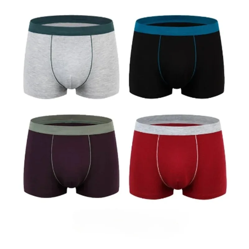 

Large Size Seamless Underwear Men Solid Cotton Boxer Shorts Men's Panties Breathable Boxers Mens Pack Underpants Man