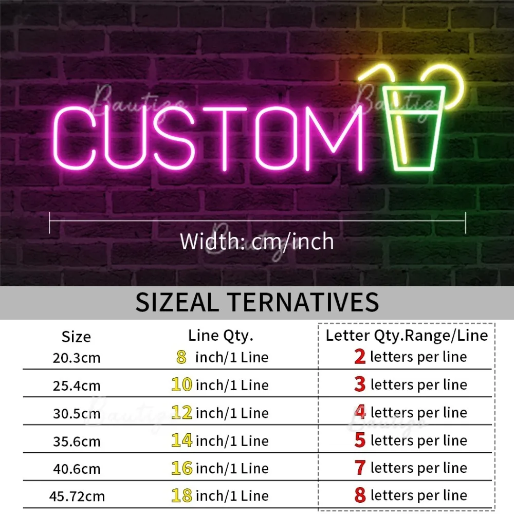 Custom Bar Neon Sign Decor LED Name Wall Decoration for Bar Business Neon Lamp for Bar Shop Sign