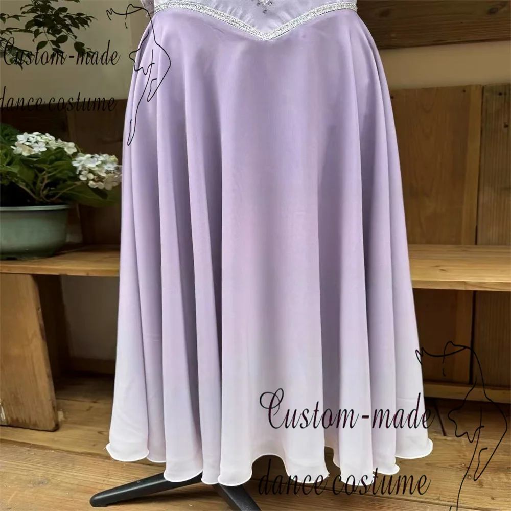 Pirate ballet dress Tchaikovsky female variation private custom purple gradient white sparkling diamond ribbon long dress