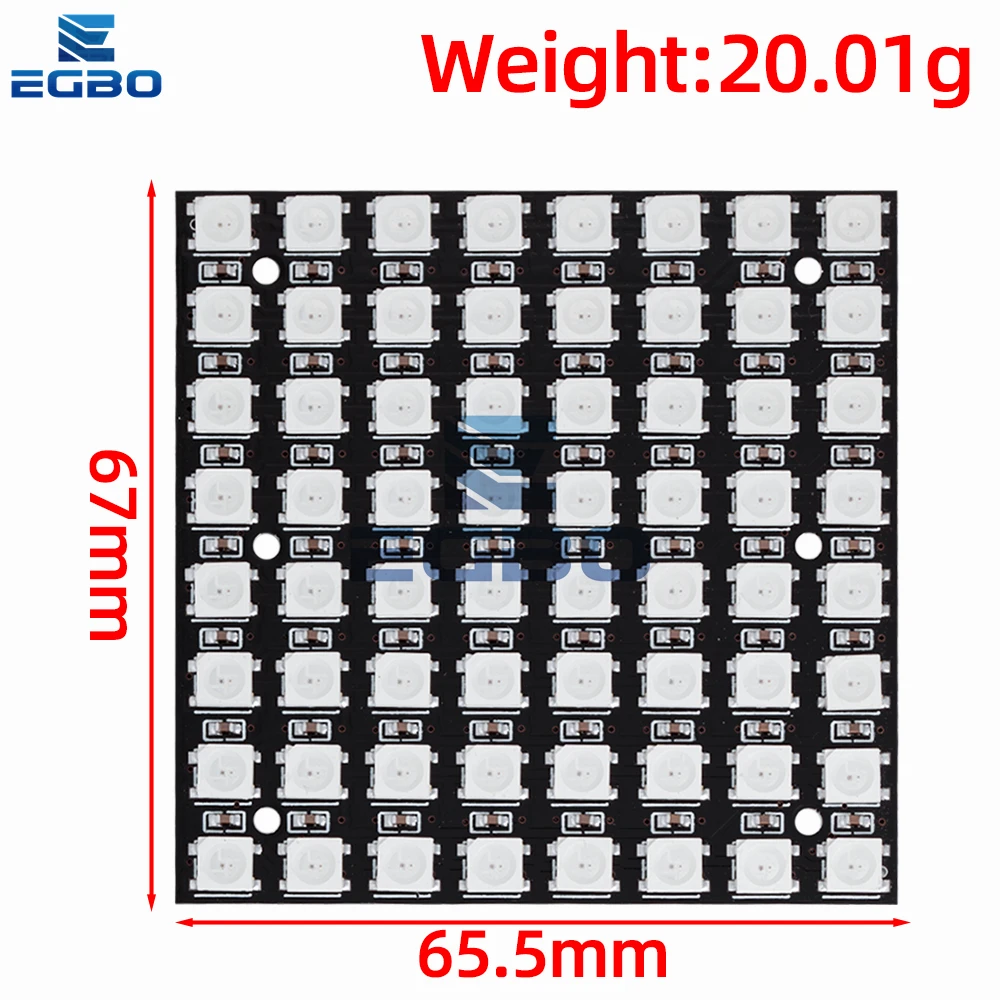 WS2812 LED 5050 RGB 8x8 64 Bit LED Matrix Module