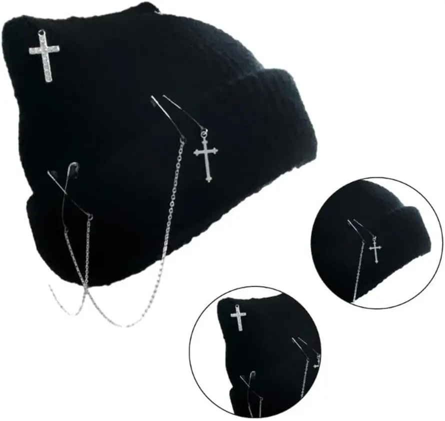 Y2K Devil Horn Winter Beanies for Women - Stylish Handcrafted Knitted Hat for Teens and Girls