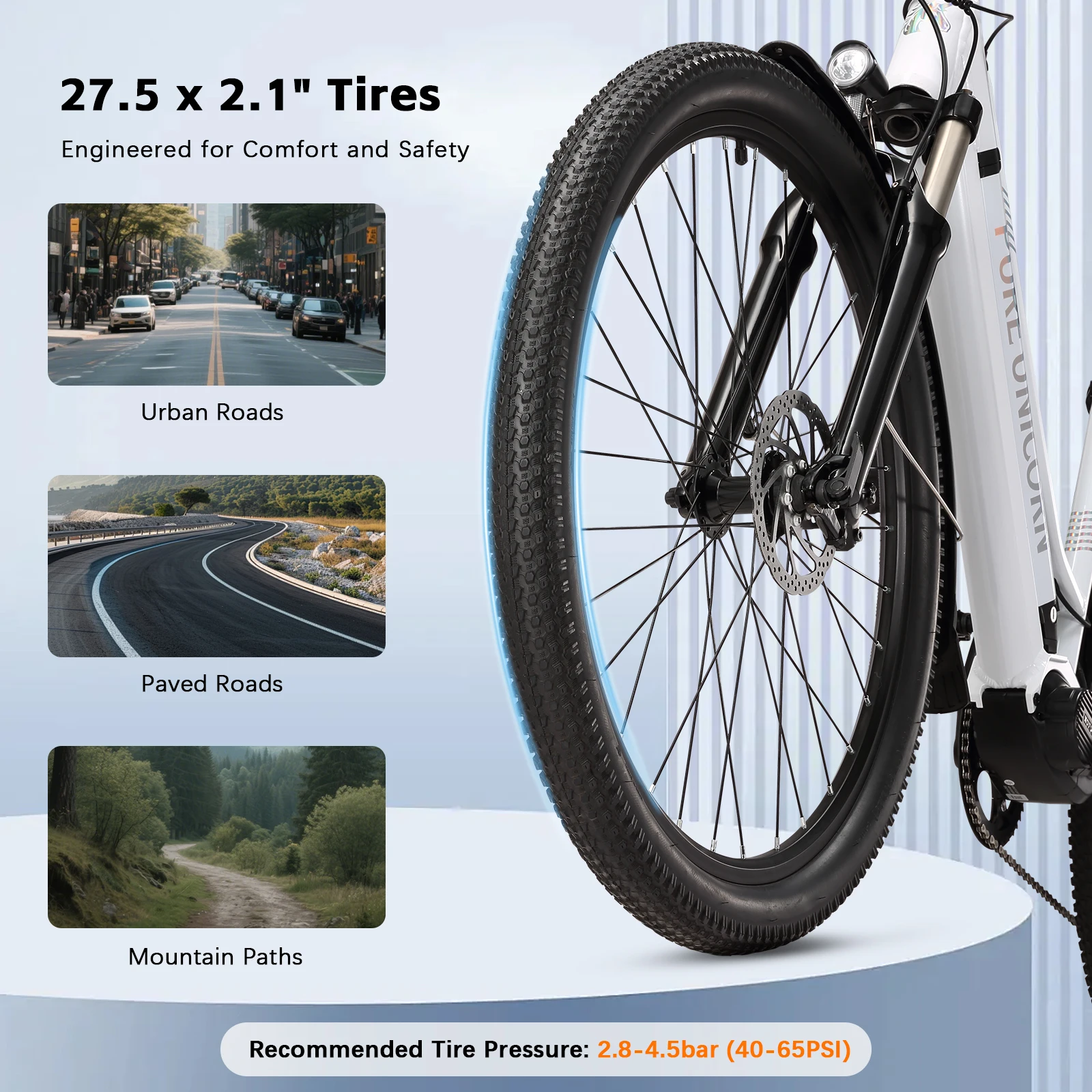 PURE UNICORN U8 Mittelmotor 500W E-Bike Drehmomentsensor Elektrofahrrad für Damen 48V 14Ah Samsung-Akku 27,5 Zoll Straßenfahrrad für Frauen – Detail 10