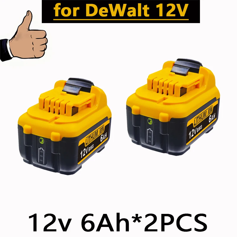 1 Voor DeWalt 12V MAX 2.0Ah 3.0Ah 5.0Ah 6.0Ah Batterij DCB124 DCB125 DCB122 Oplaadbare Gereedschapspakket.