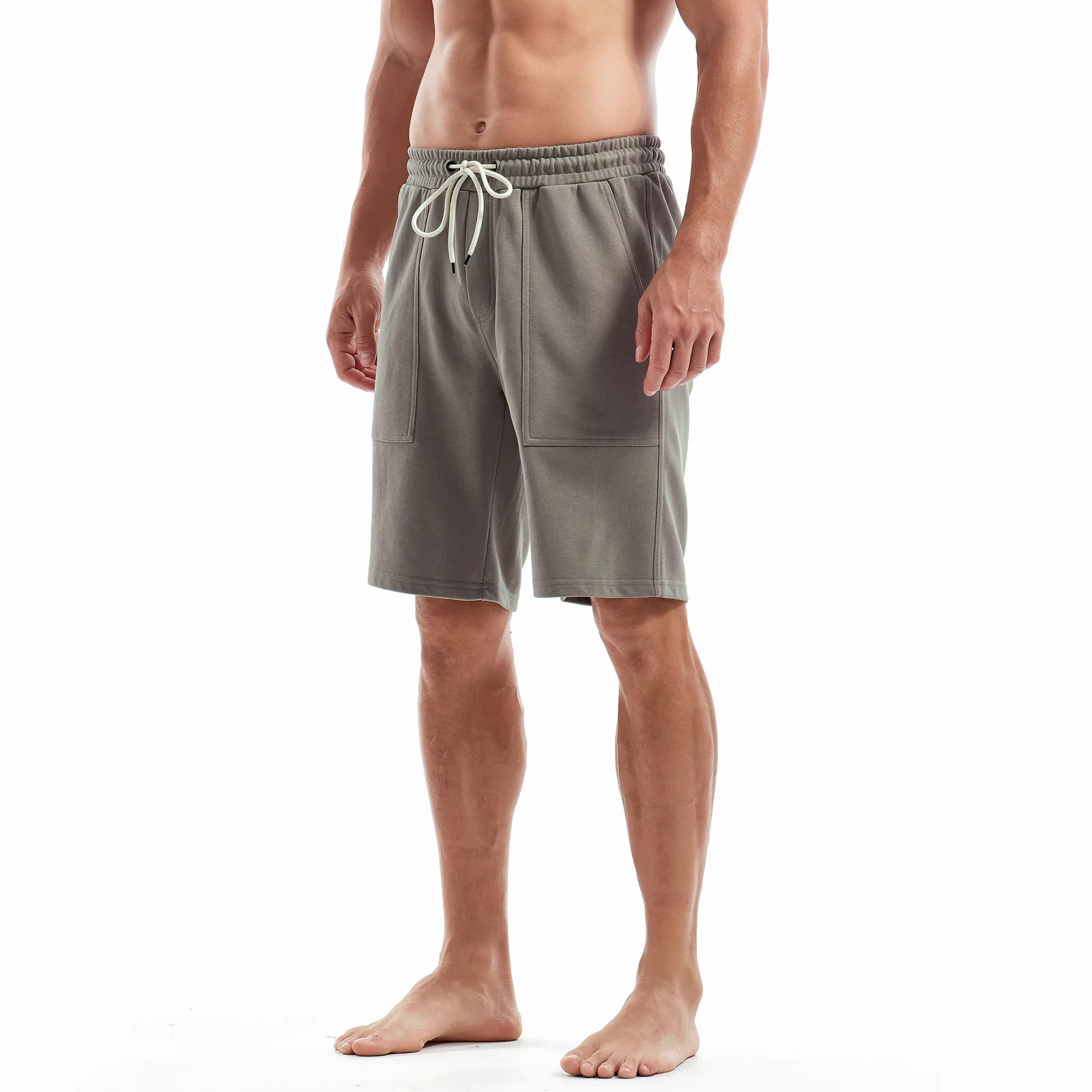 New 320g Heavyweight Shorts, Men's 5-point Shorts, Loose Solid Color Multifunctional Casual Sports Shorts, Multi Pocket Pants