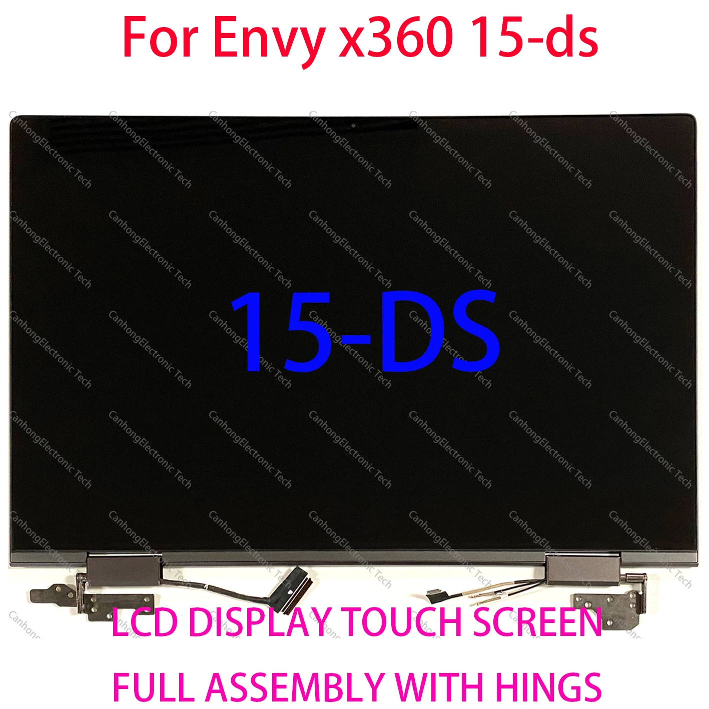 Imagem -02 - para hp Envy X360 15-ds 15-ds 15-ds1063cl Lcd Touch Screen Substituição Assembléia com Dobradiças L53868001 15.6 Novo