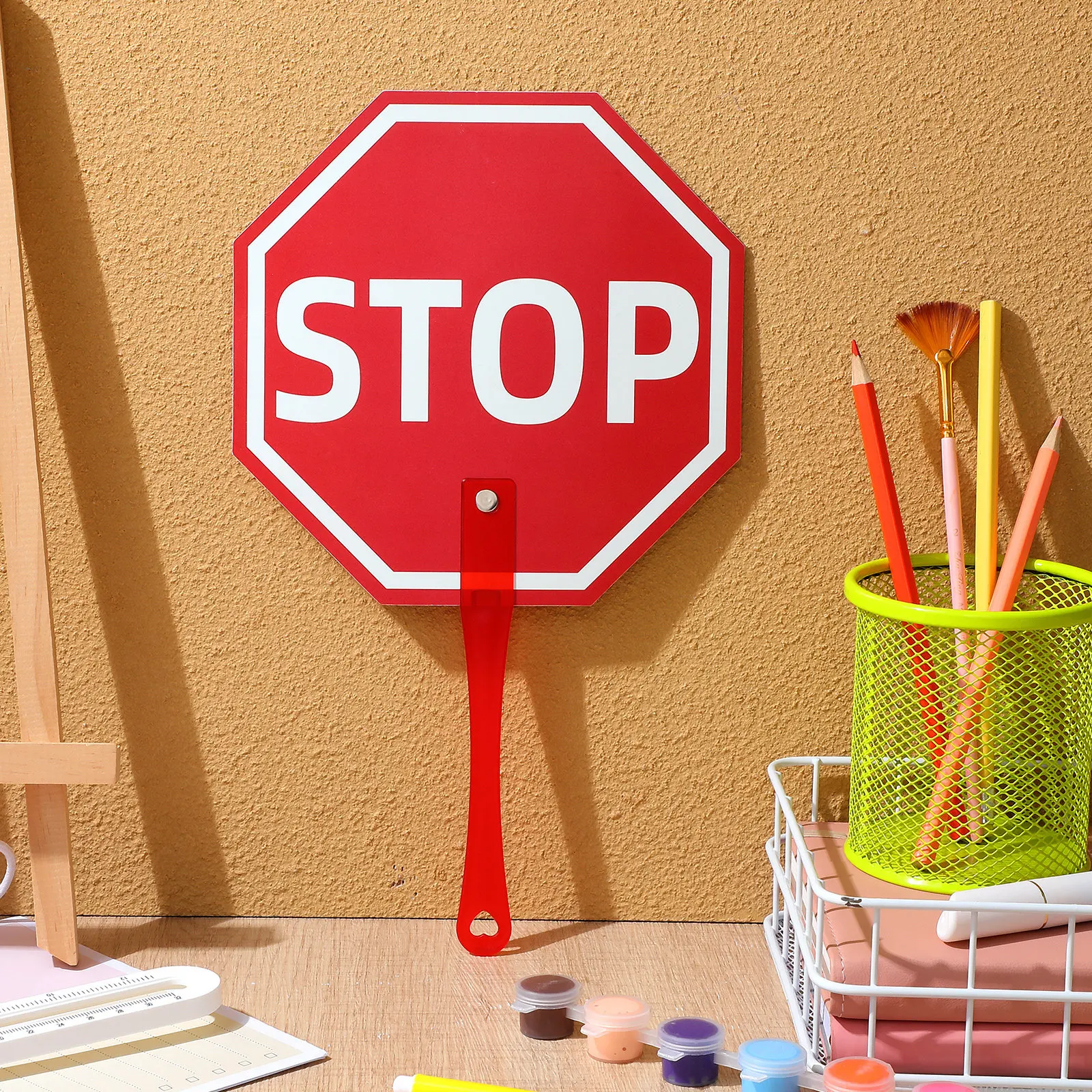 

Classroom Paddles Set Bright Colors Lightweight Portable Handheld Stop Signs for Teacher Student Interaction Learning Engagement