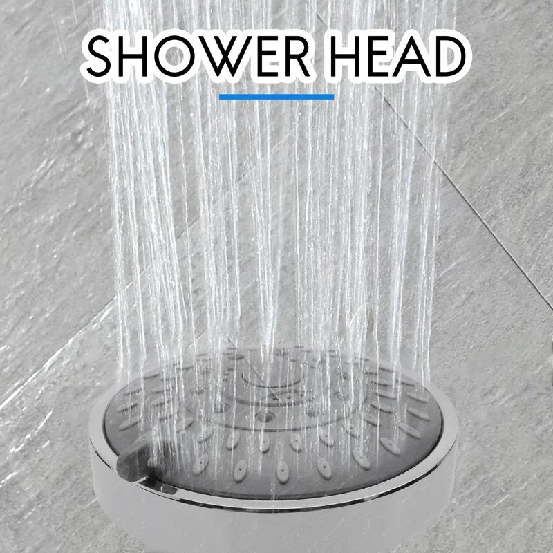 High-Pressure Shower Head,Rain Fixed Shower Head,Bathroom Shower 4 Inch Large Flow Shower,5 Spray Settings, Adjustable