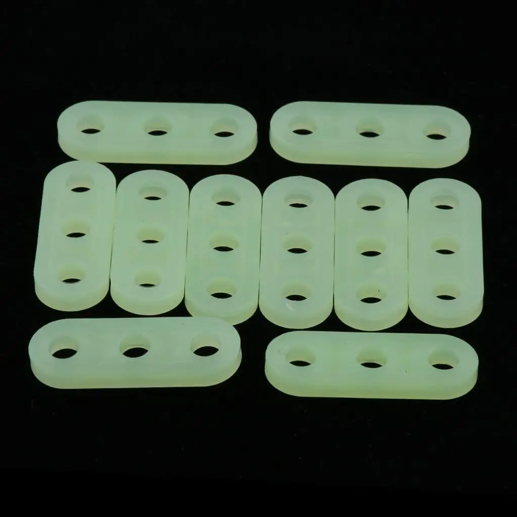 10pcs 5mm Plastic Luminous 3-Hole Camping Tent Cord Rope Adjusters Runners