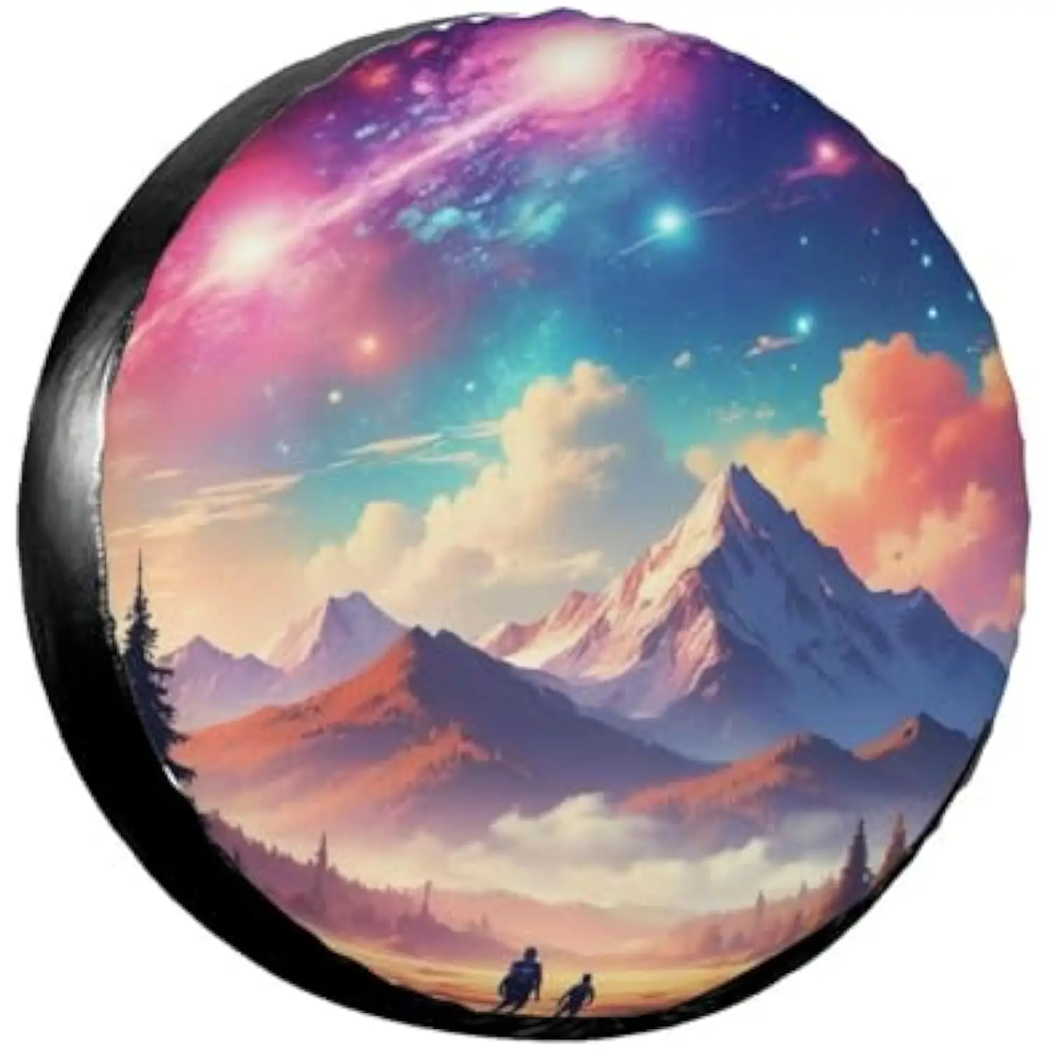 

Fantasy Galaxy Mountains Art Spare Tire Cover Universal Fit for RV SUV Truck Camper Protector