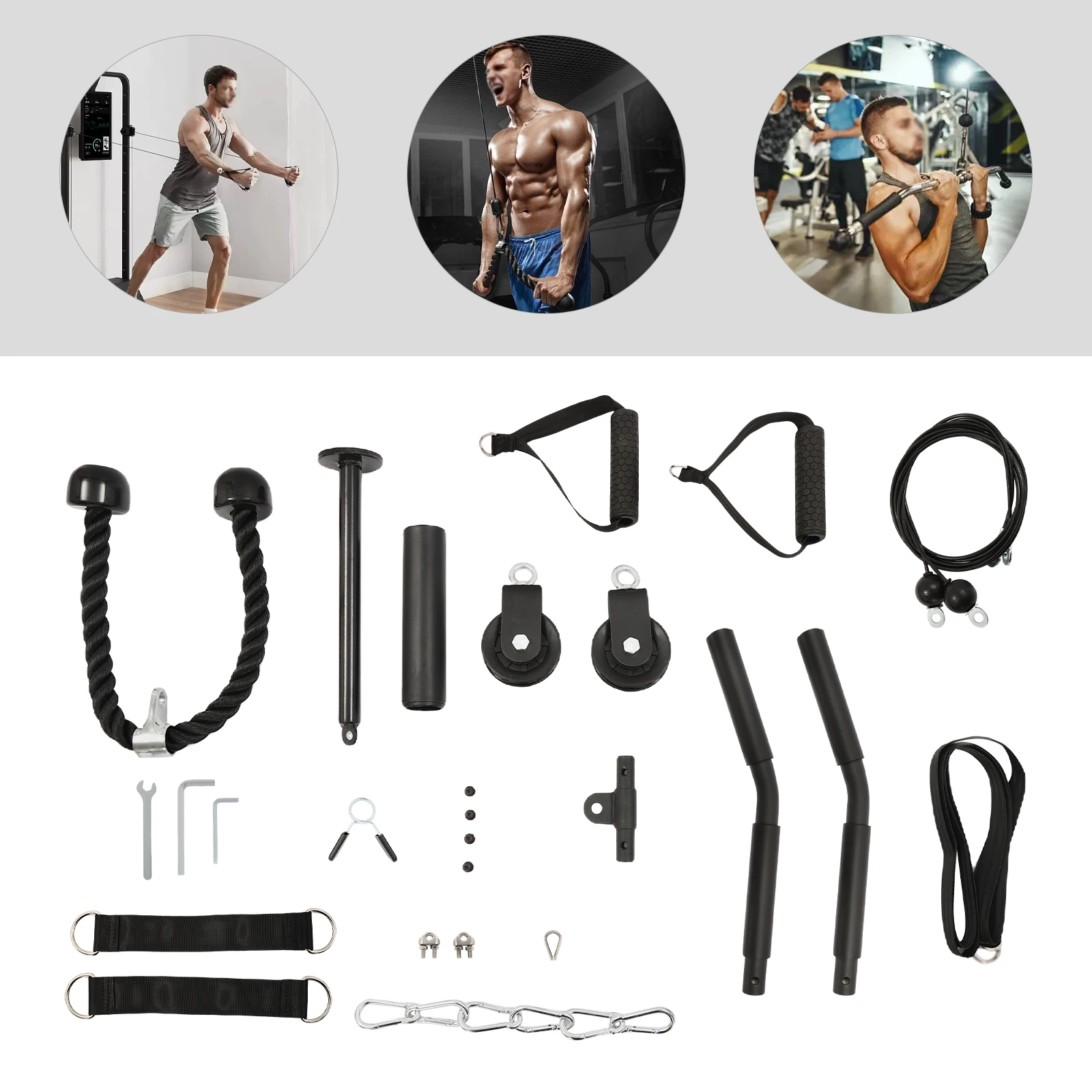 Pulley System Gym, Cable Weight Pulley System, Cable Pull Fitness, Cable Lat Pull Fitness, Fitness Equipment and Tools