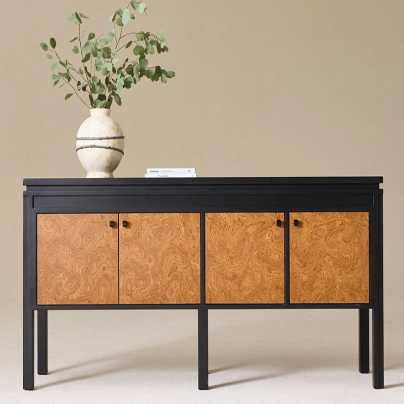 Solid wood dining side cabinet retro living room porch storage locker household