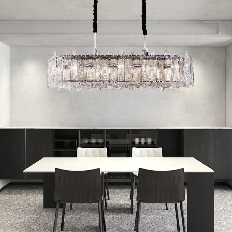 زجاج مستدير فاخر ثريا تركب بالسقف أضواء ديكورات المنزل Hanglamp غرفة حديثة لامبارا الداخلية مصباح معلق كبير