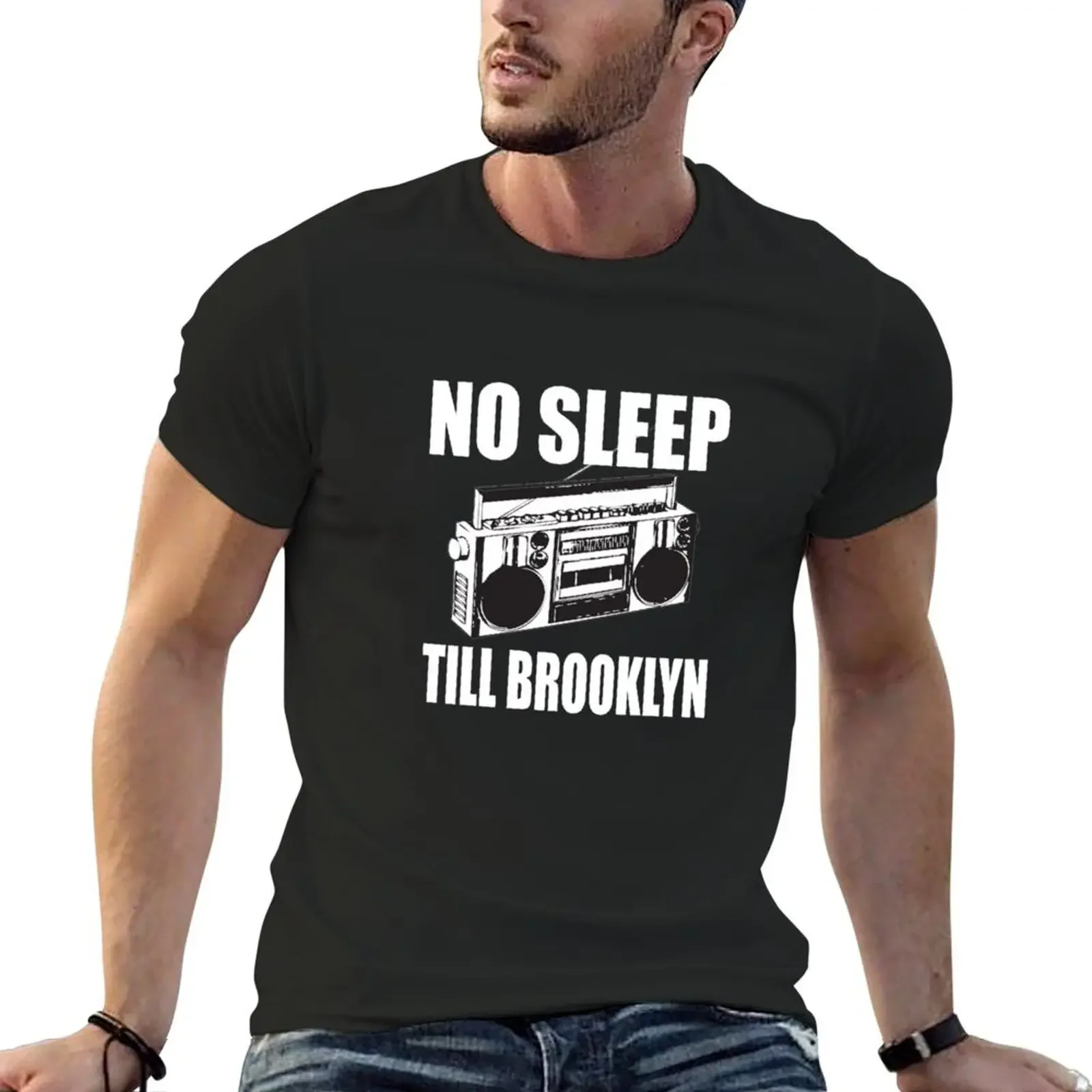 No Sleep Till Brooklyn Essential T-Shirt Luxury man luxury designer vintage clothes big and tall t shirts for men