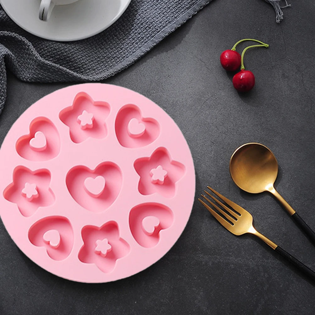 

2Pcs Heart Star Shape Silicone Molds Cake Mould Non Stick Baking Tools for Cookies Desserts Silicone Mold