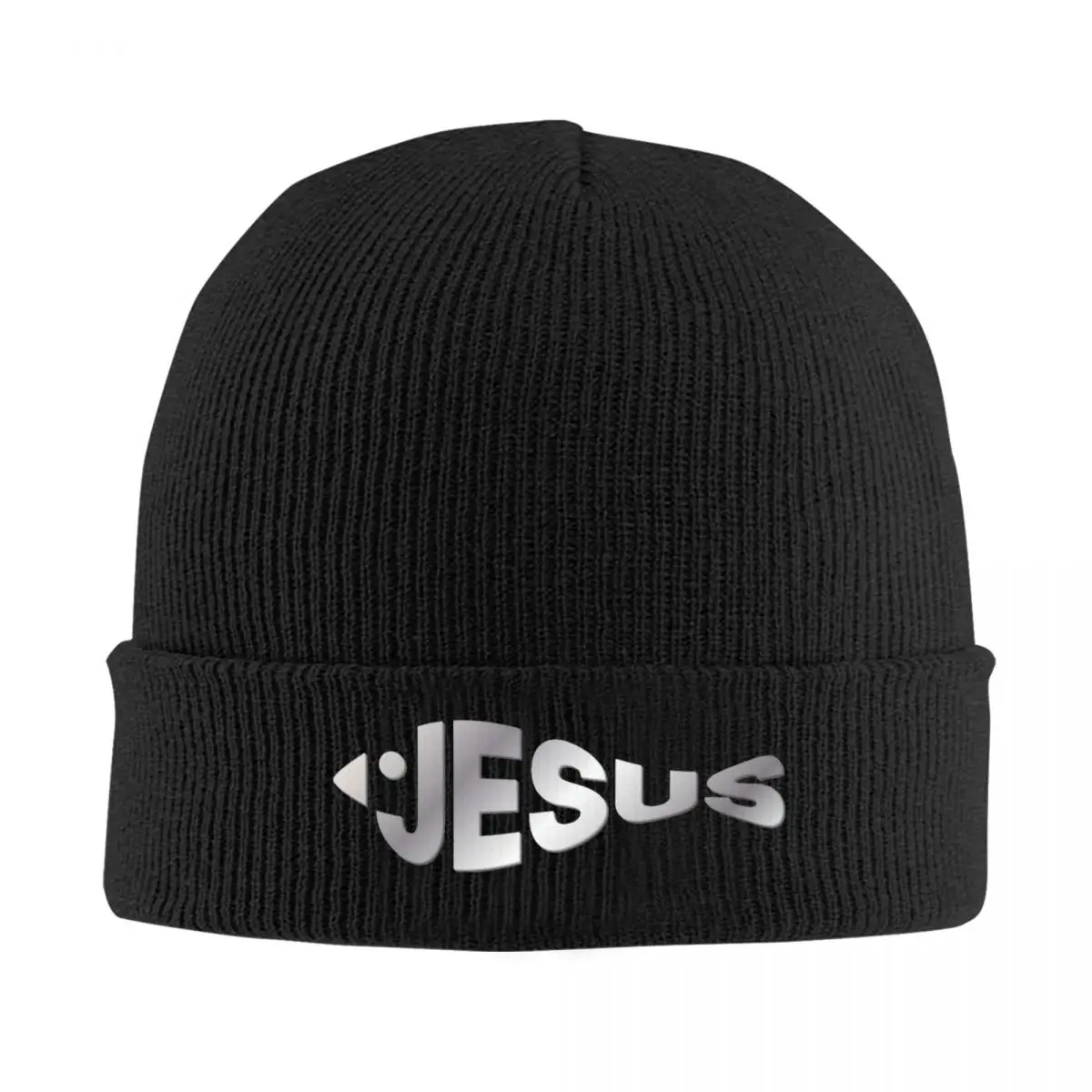 

Jesus Fish Knitted Hat Beanies Autumn Winter Hats Warm Casual Bible Christian Church Cap for Men Women Gift